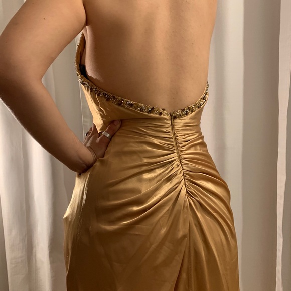 Vintage golden glamour evening gown - Picture 3 of 8
